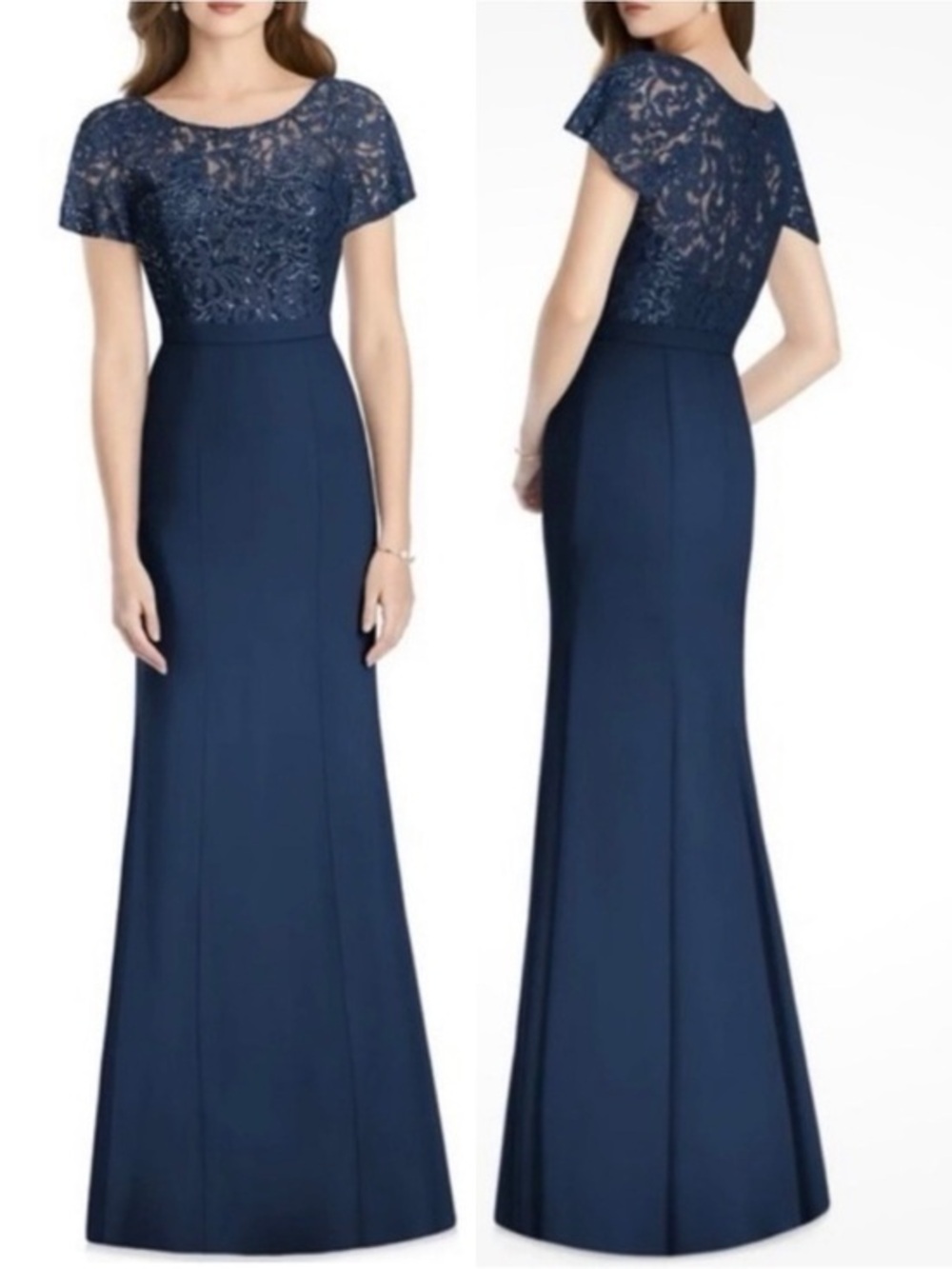 NWT Jenny Packham Dessy Group Sequin Crepe Maxi Dress Size 18 JP1010 Midnight